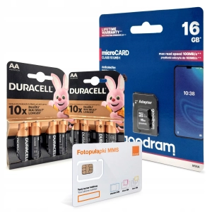 Zestaw Startowy do Fotopułapek - Karta SIM Baterie Duracell Karta Pamięci