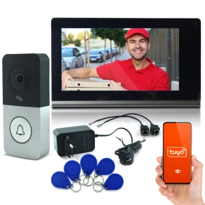 Wideodomofon WiFi FHD Tuya Ekran LCD POE Czujnik Ruchu IR Kamery IP RFID