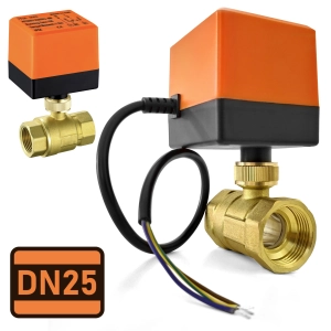 Elektrozawór Sterownik Przepływu Wody Kulowy Automatyka DN25 1" 230V 20W