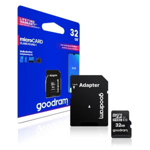 Szybka Karta Pamięci Micro SD GoodRam 32GB z Adapterem C10 U1 100 MB/s